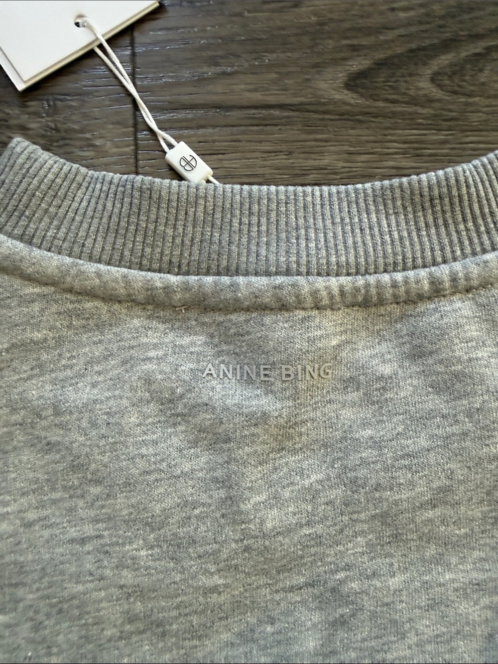 NWT Anine Bing Grey Spencer Sweatshirt with Navy Logo XS - Picture 6 of 6